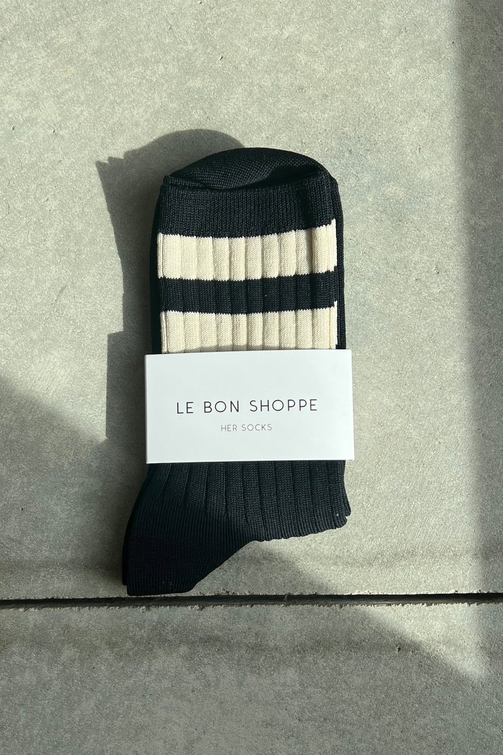 HER VARSITY SOCKS | BLACK