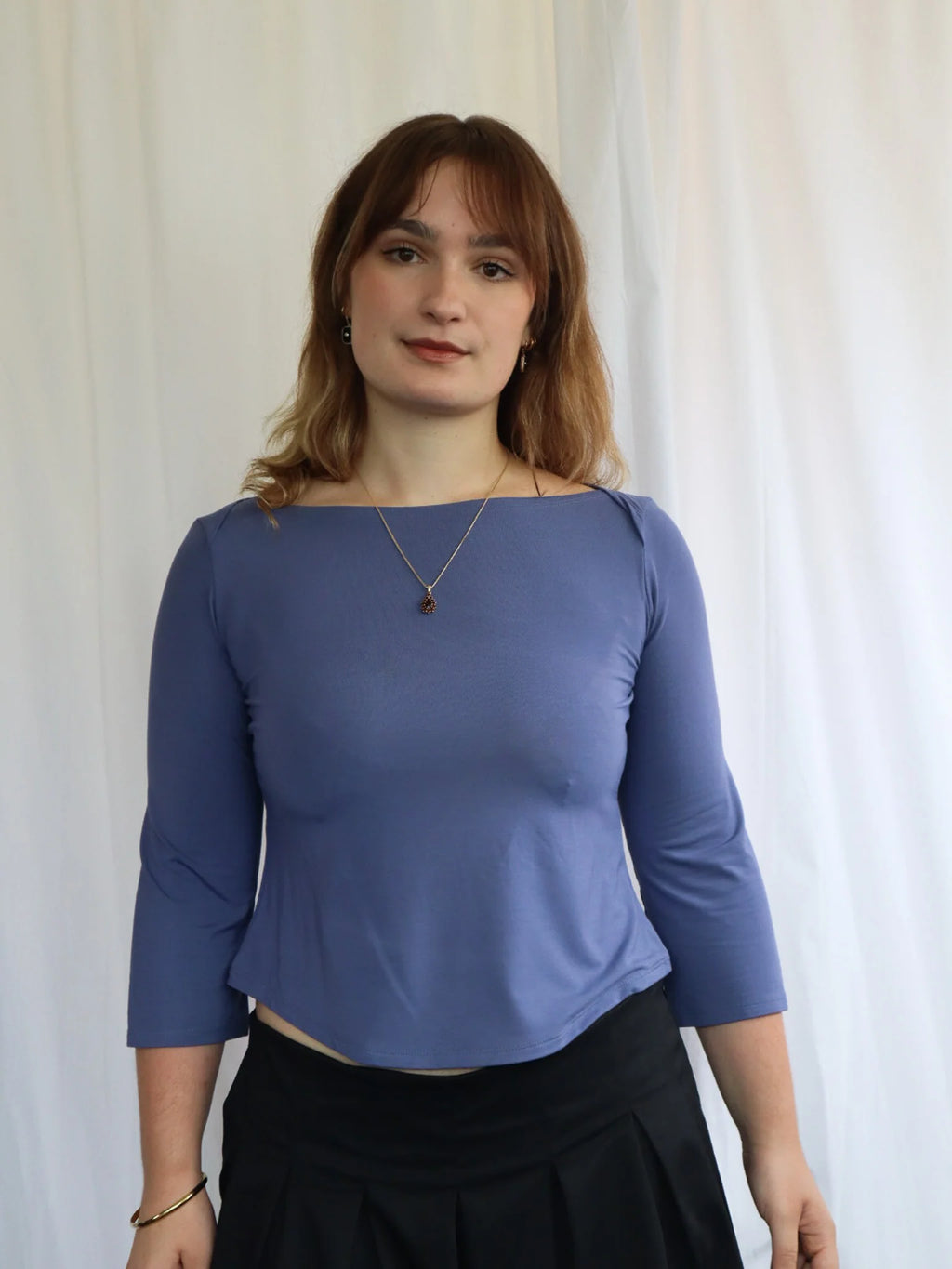 Obelia's Frenchie 3/4 Top Denim