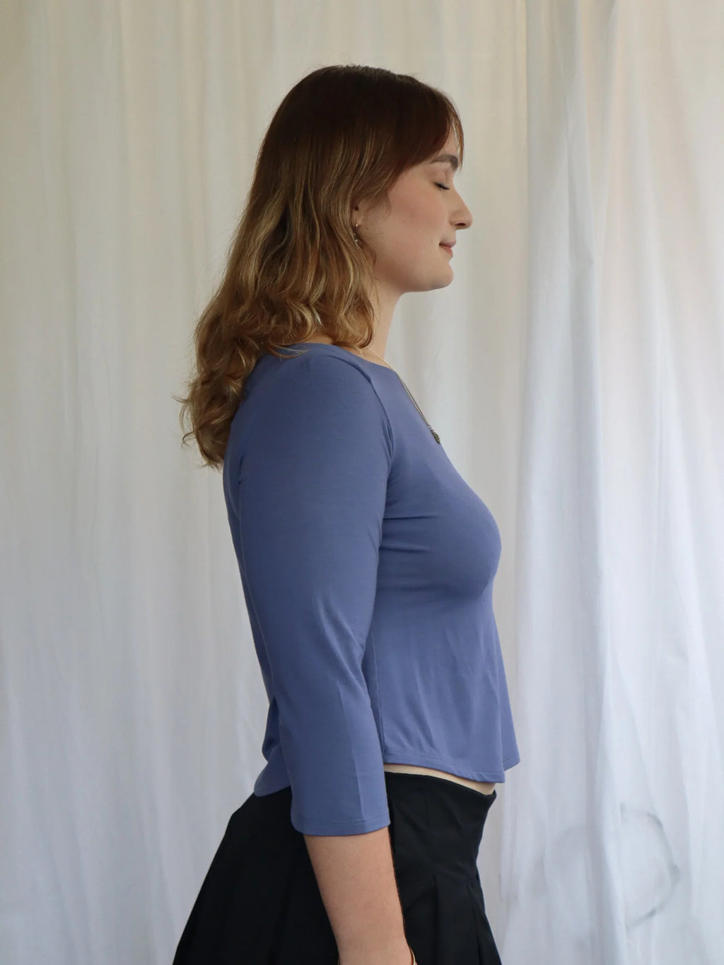 FRENCHIE 3/4 TOP | DENIM