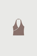 Pinky & Kamal Wrap Halter Top Clay