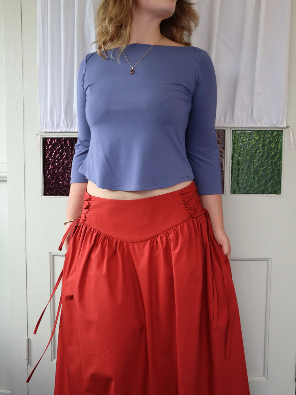 FRENCHIE 3/4 TOP | DENIM