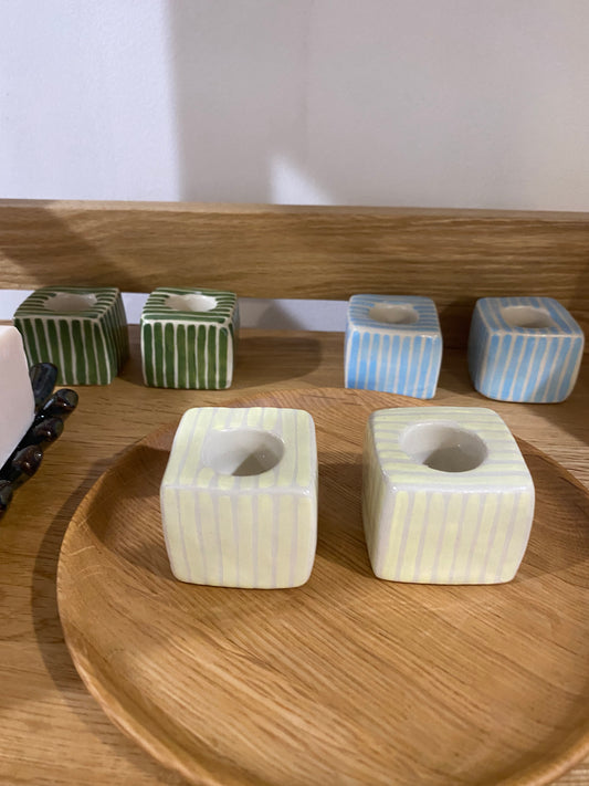 CANDLE HOLDER | BUTTER STRIPE