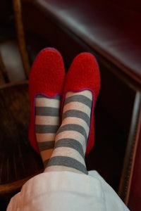 WALLY SOCK | WIDE/GREY STRIPE