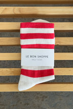 Le Bon Shoppe Wally Sock Wide & red Stripe