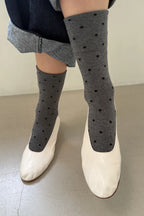 Le Bon Shoppe Sneaker Socks Polka Dot Charcoal & black