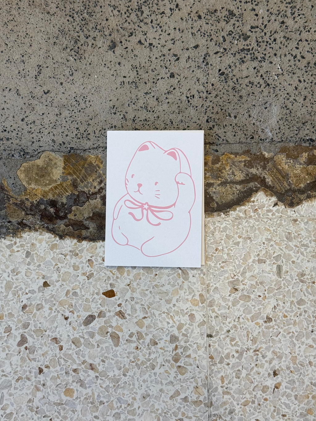 KEEPSAKE KITTY PRINT | WHITE/PINK