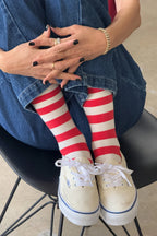 Le Bon Shoppe Wally Sock Wide & red Stripe