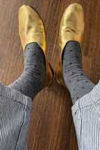 Le Bon Shoppe Sneaker Socks Polka Dot Charcoal & black