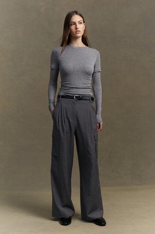 ISARA WOOL CARGO PANT CHARCOAL