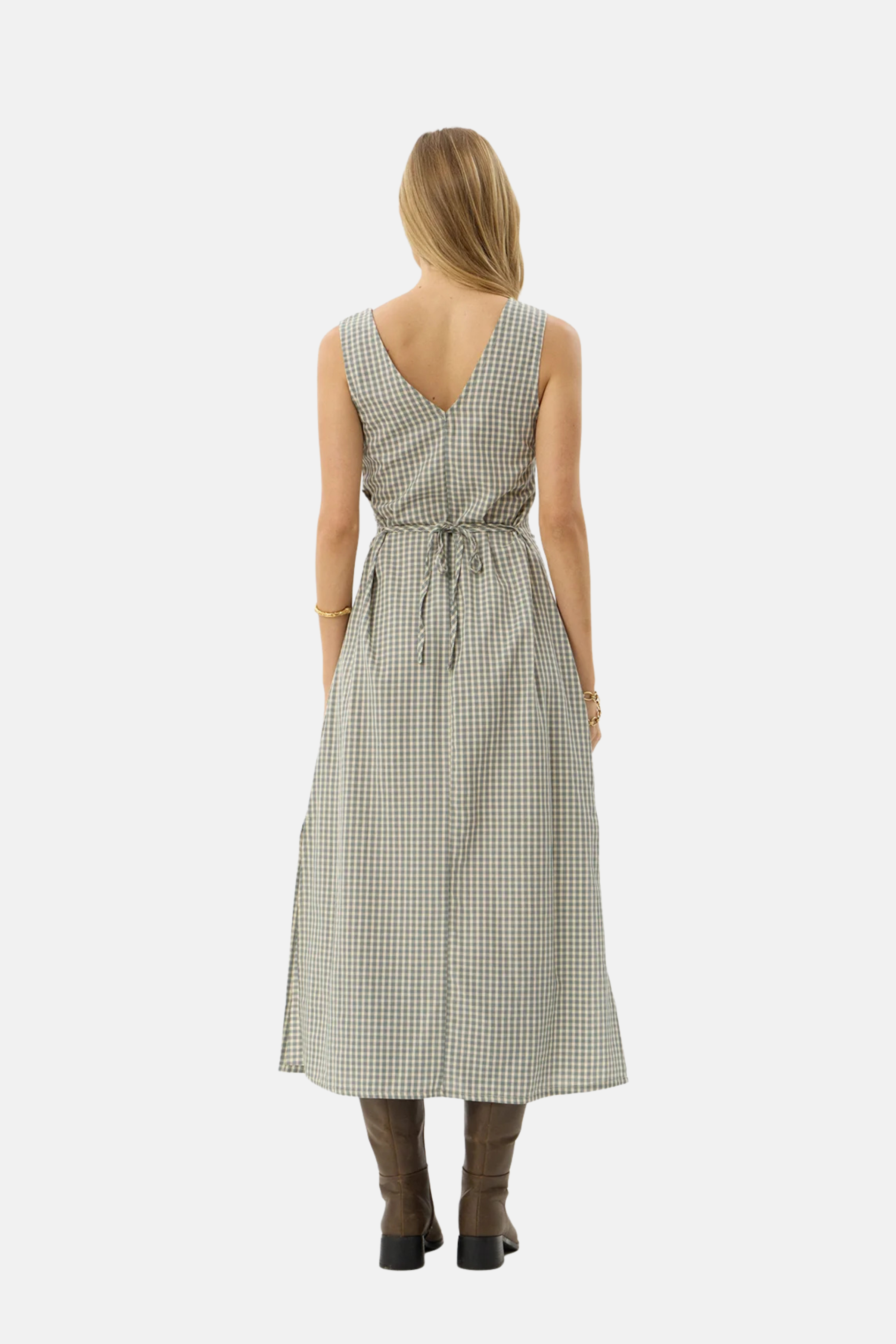 Afends Izzy Maxi Dress Alpine Check