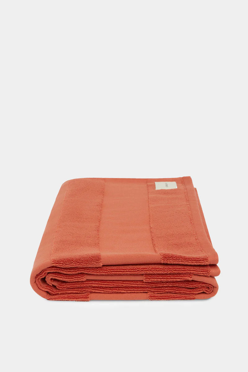 JACQUARD TILE BEACH TOWEL | PAPAYA