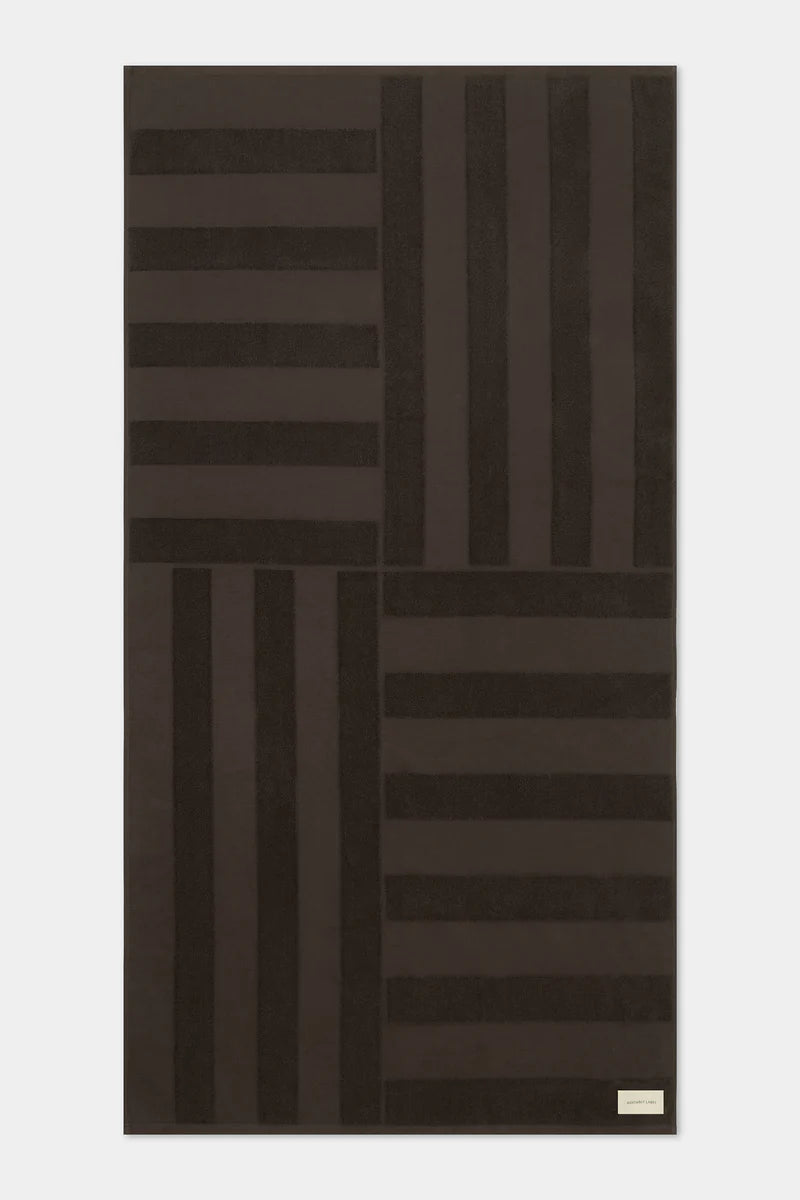 JACQUARD TILE BEACH TOWEL | COCOA