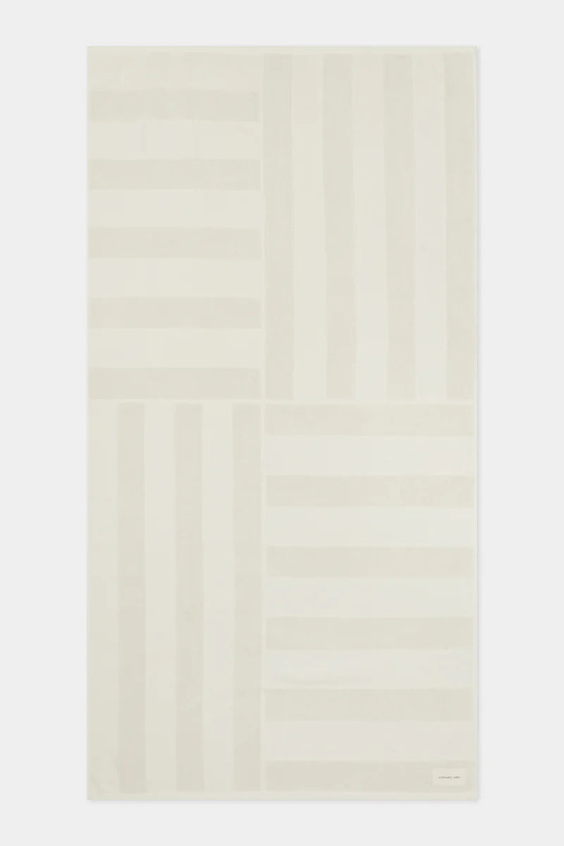 JACQUARD TILE BEACH TOWEL | LIMESTONE