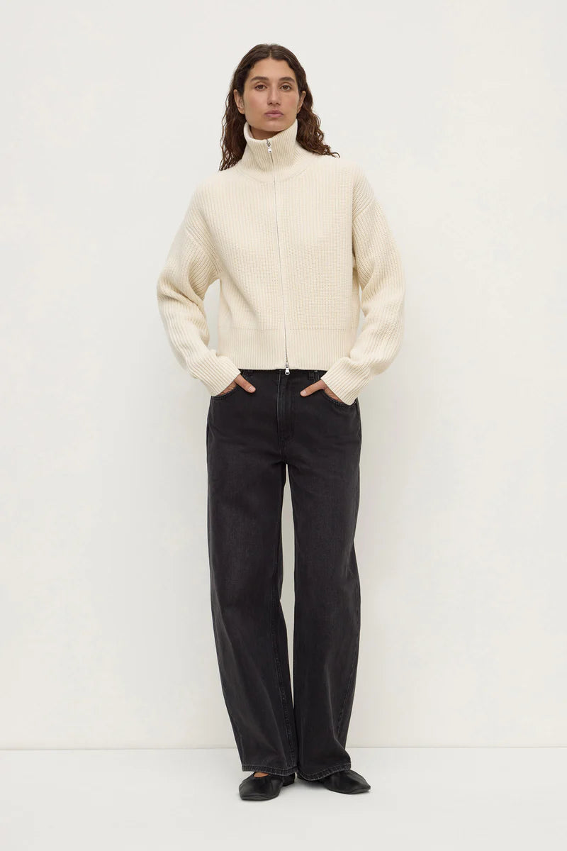 KAIA WOOL ZIP | ANTIQUE WHITE