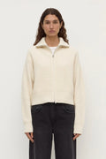 KAIA WOOL ZIP | ANTIQUE WHITE