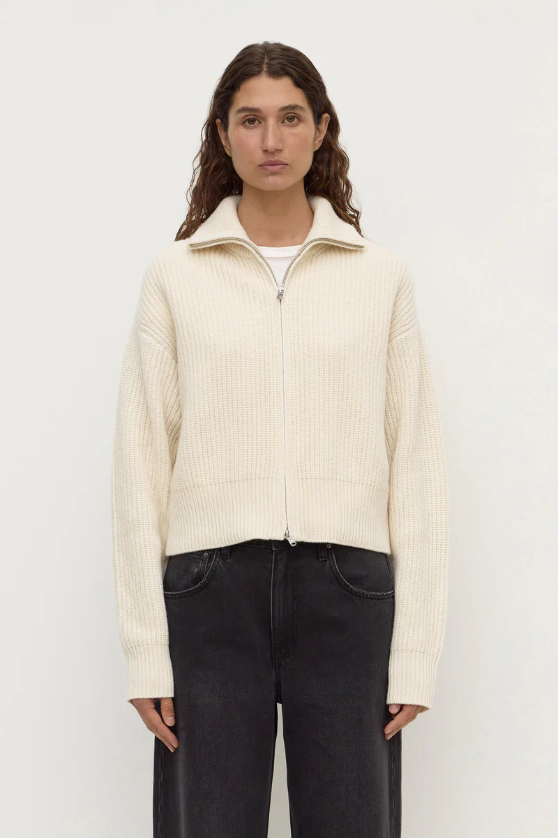 KAIA WOOL ZIP | ANTIQUE WHITE