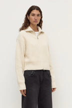 KAIA WOOL ZIP | ANTIQUE WHITE