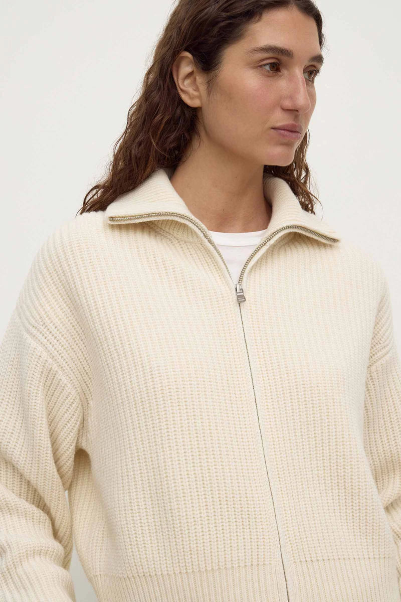 KAIA WOOL ZIP | ANTIQUE WHITE