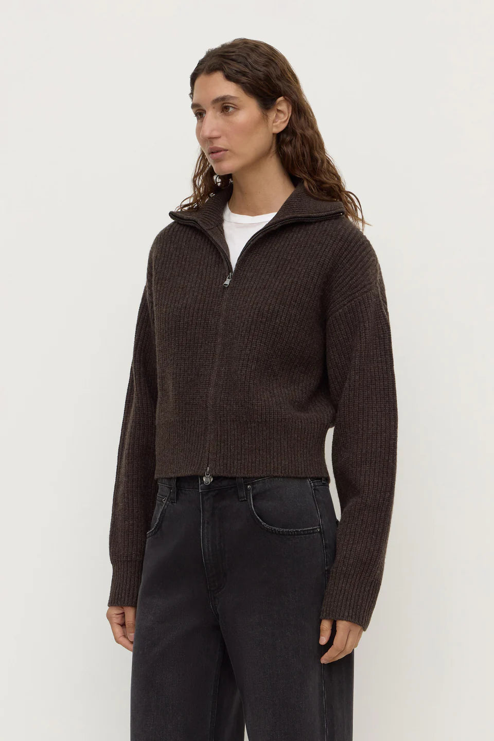KAIA WOOL ZIP | GANACHE MARLE