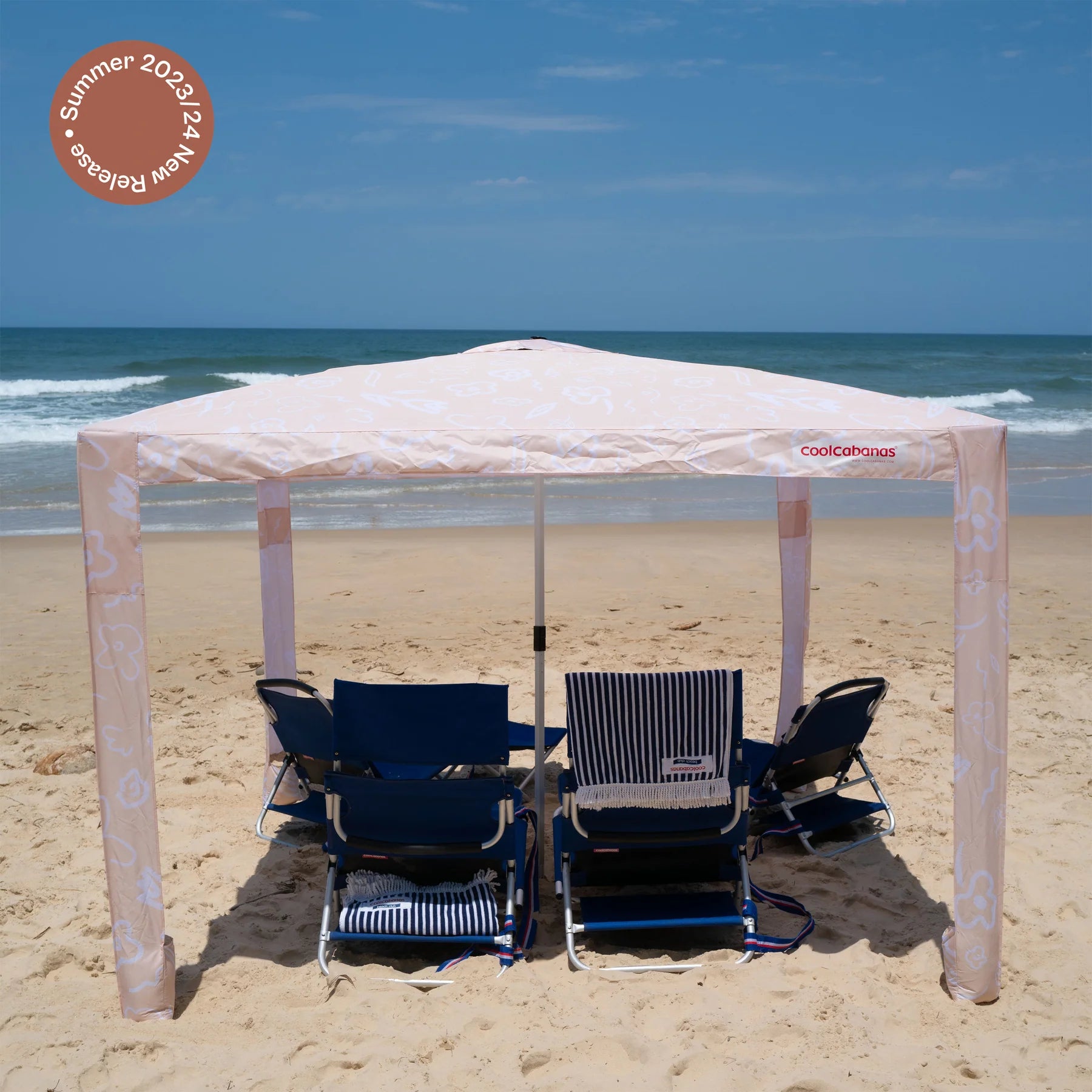 THE COOLCABANAS 5  LARGE |  BYRON BEIGE/TANGERINE