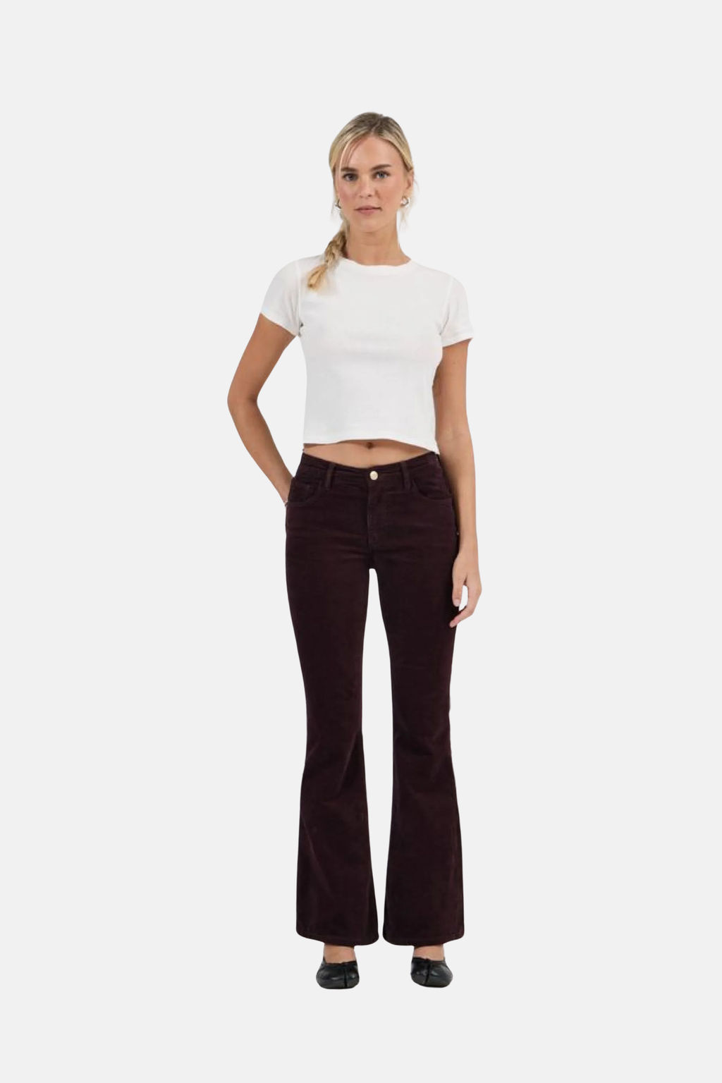 DOWNTOWN FLARE JEAN | DARK CHERRY