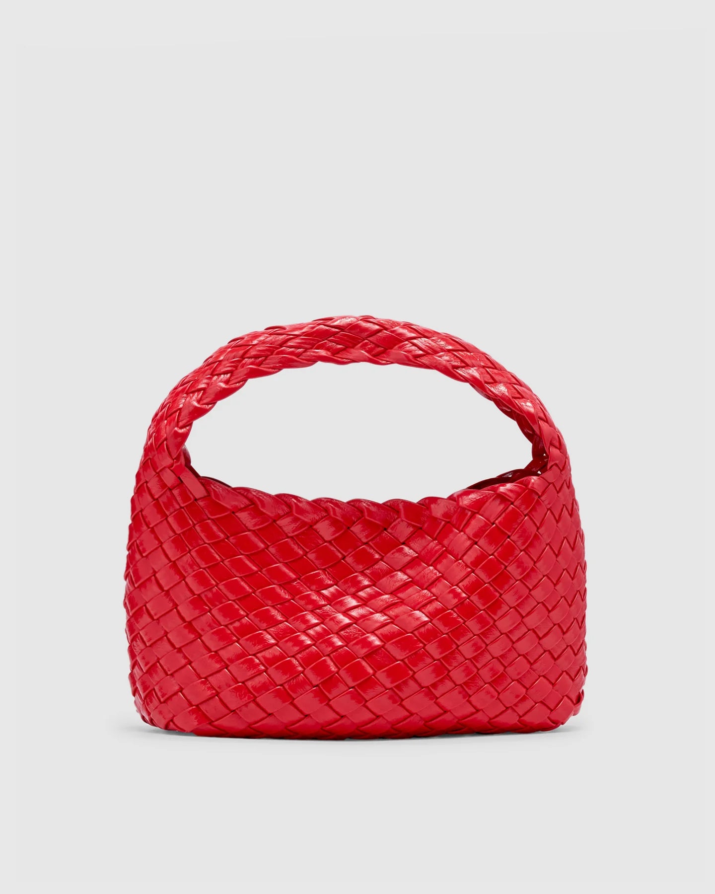 LUCI MINI WOVEN BAG | CHERRY GLOSSY CRINKLE