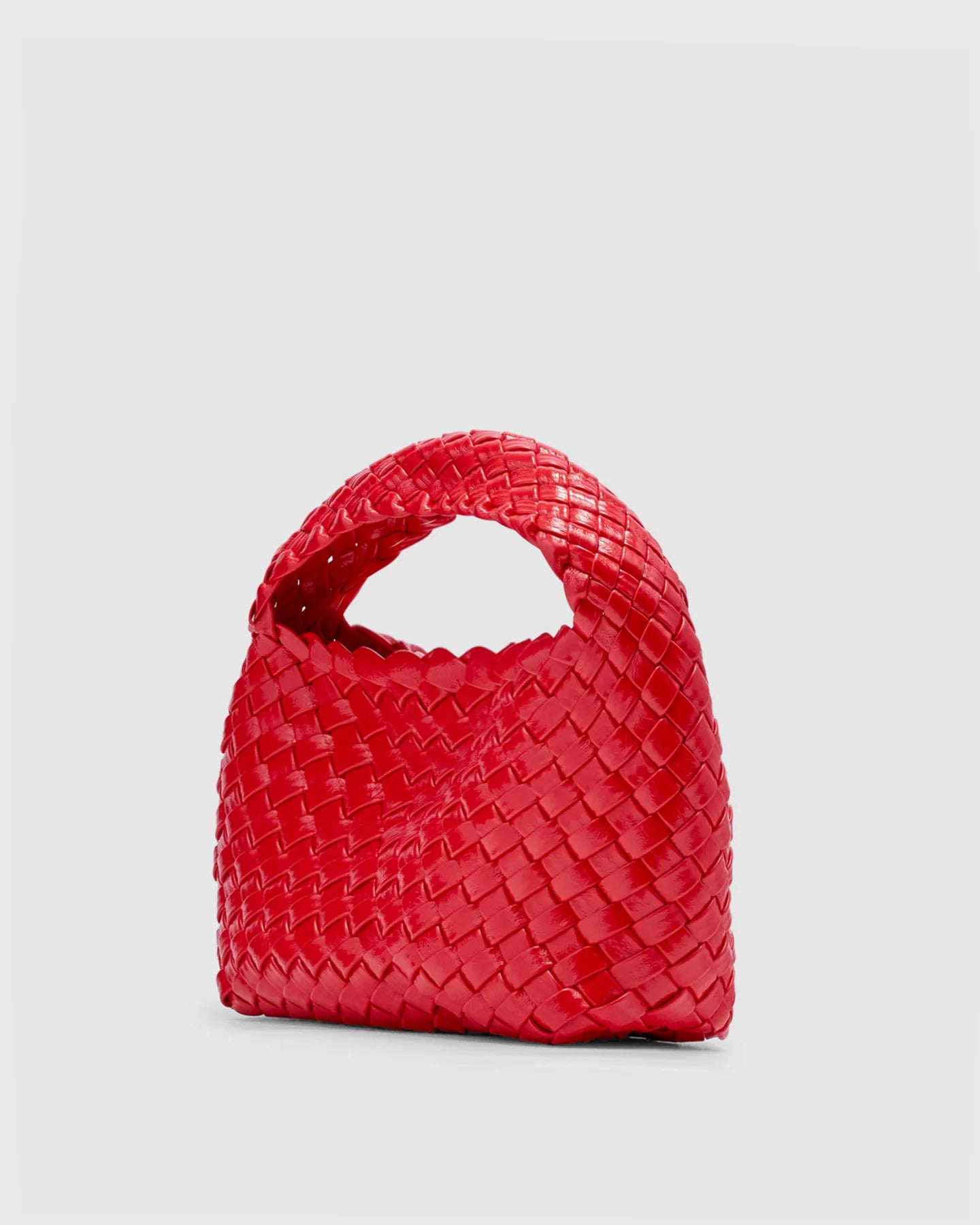 LUCI MINI WOVEN BAG | CHERRY GLOSSY CRINKLE