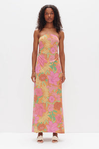 LUMINOUS MAXI DRESS | METALLIC TROPIC