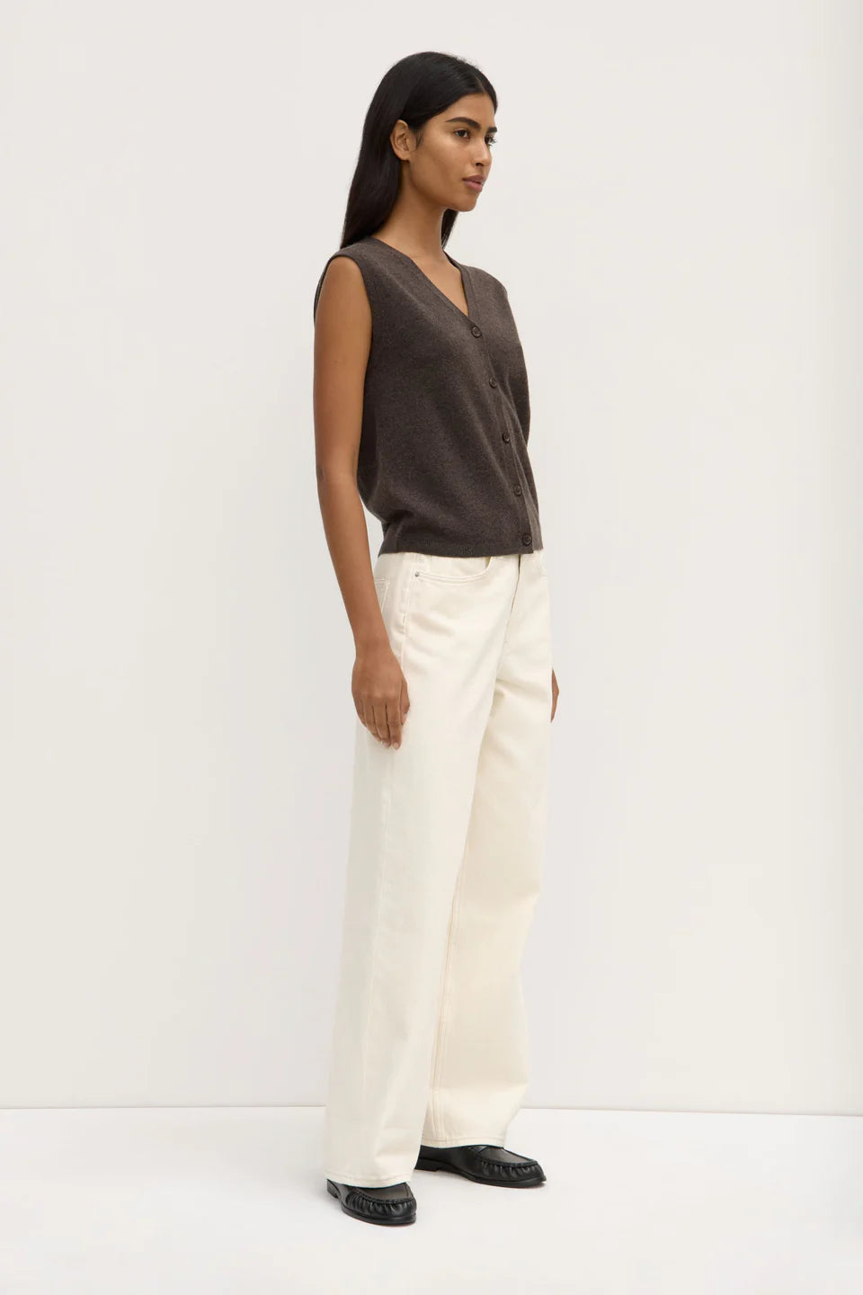 LARA CASHMERE KNIT TANK | GANACHE MARLE