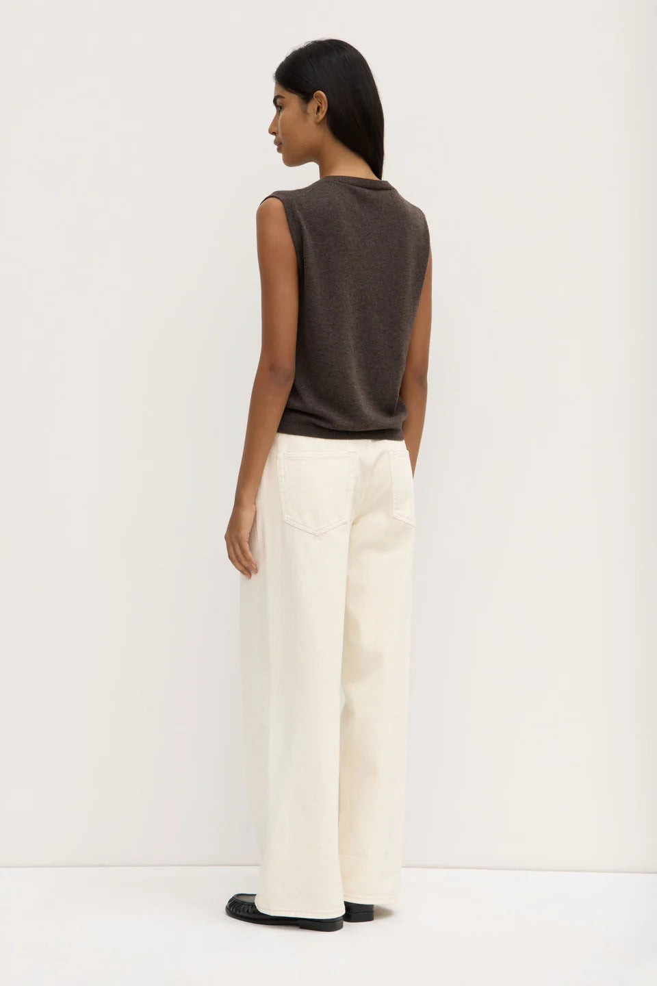 LARA CASHMERE KNIT TANK | GANACHE MARLE