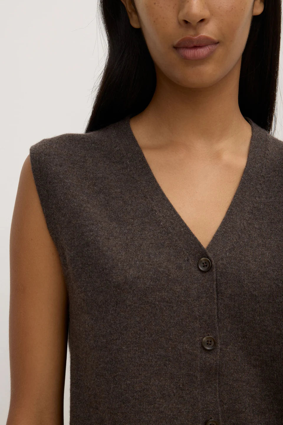 LARA CASHMERE KNIT TANK | GANACHE MARLE