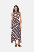Mon Renn Lara Skirt Painterly Plum Stripe