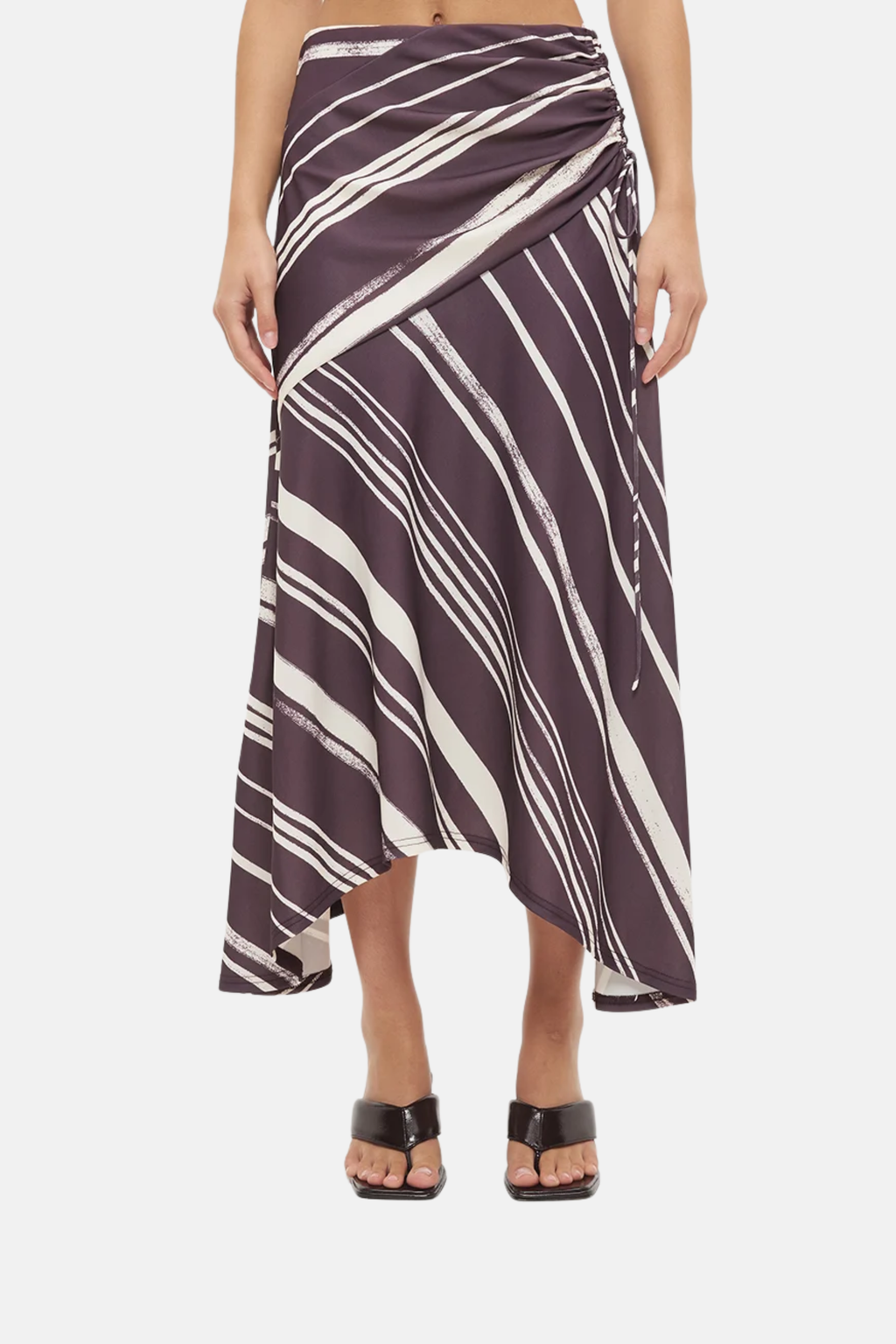 Mon Renn Lara Skirt Painterly Plum Stripe