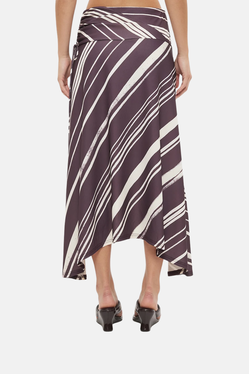 Mon Renn Lara Skirt Painterly Plum Stripe