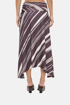 Mon Renn Lara Skirt Painterly Plum Stripe