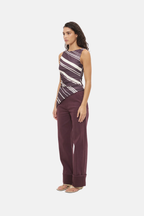 Mon Renn Lara Top Painterly Plum Stripe