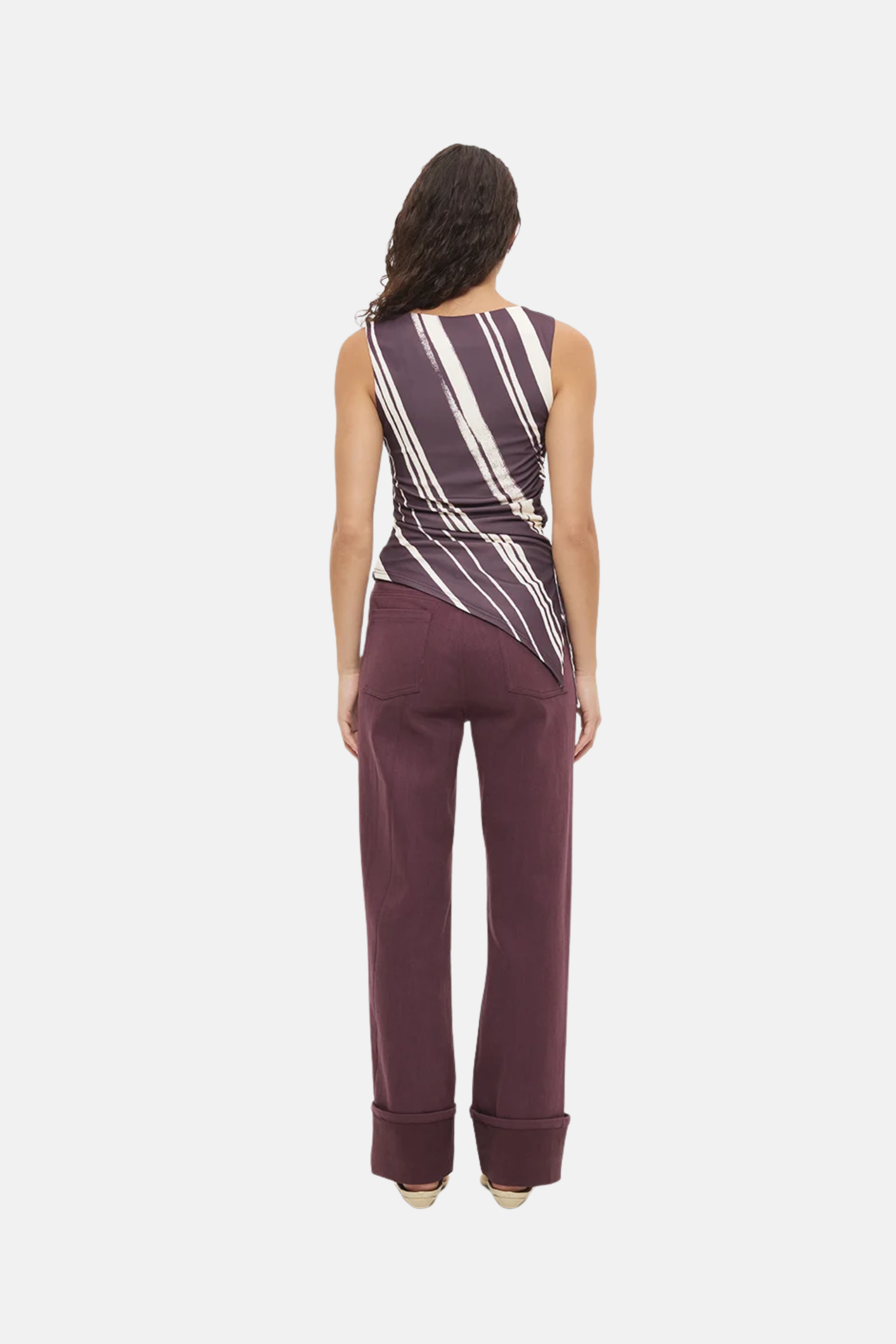 Mon Renn Lara Top Painterly Plum Stripe