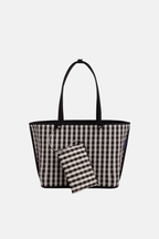 Large Nylon Reversible Tote Black Mix