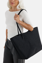 Large Nylon Reversible Tote Black Mix