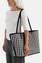 Large Nylon Reversible Tote Black Mix