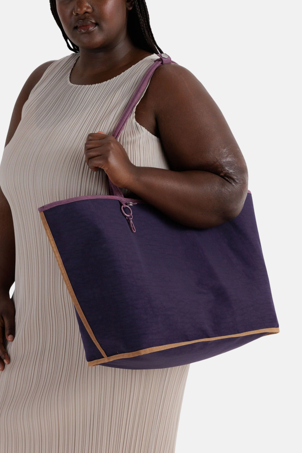 Large Nylon Reversible Tote Wild Plum