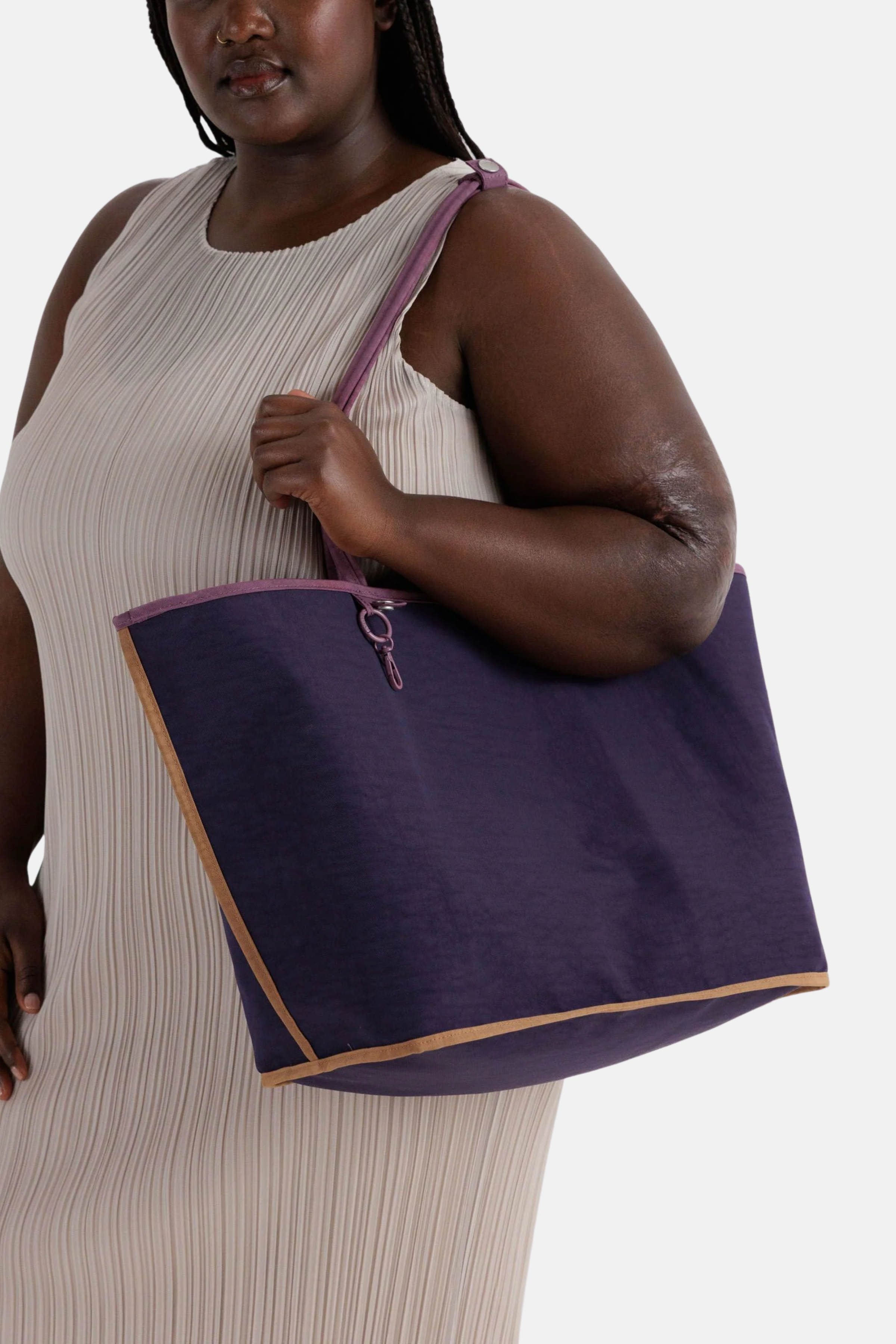 Large Nylon Reversible Tote Wild Plum