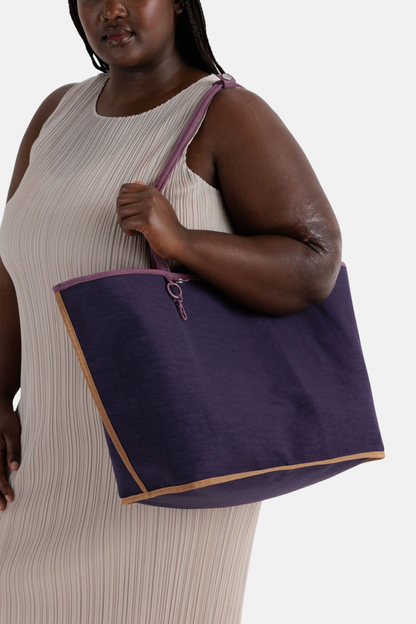 Large Nylon Reversible Tote Wild Plum