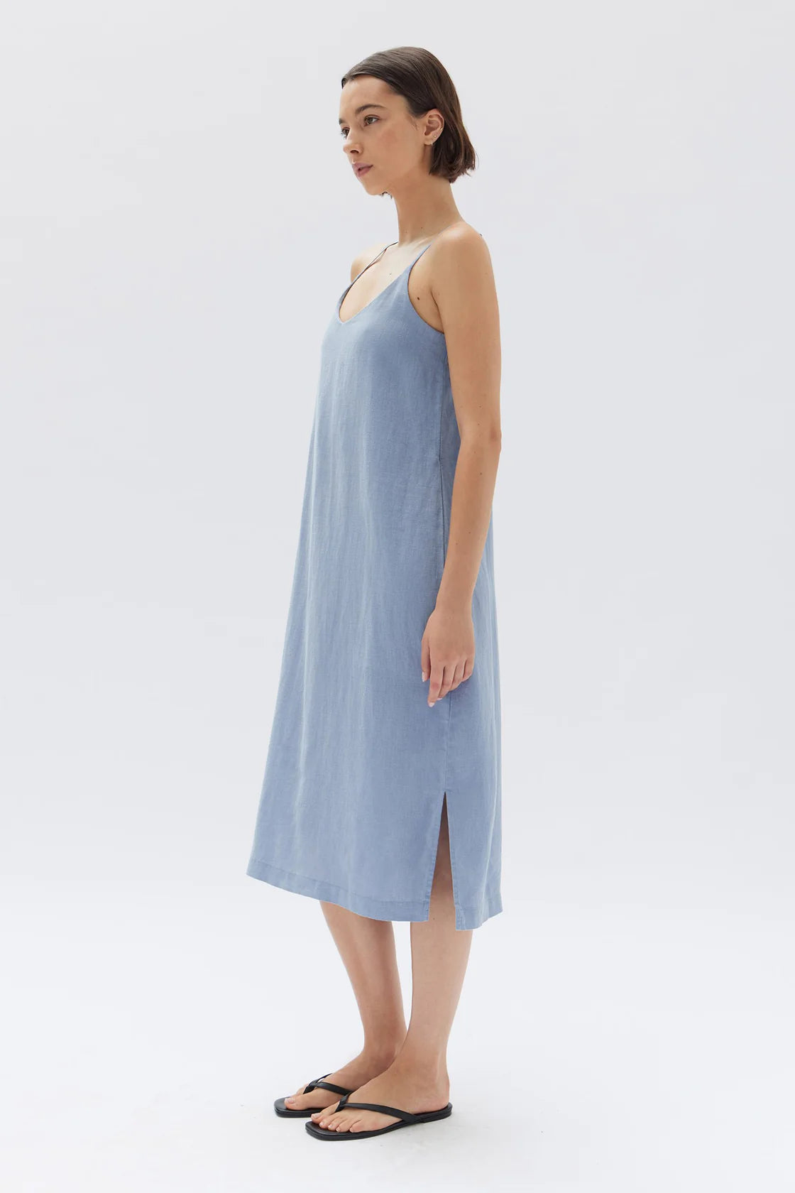 LINEN SLIP DRESS | GLACIAL