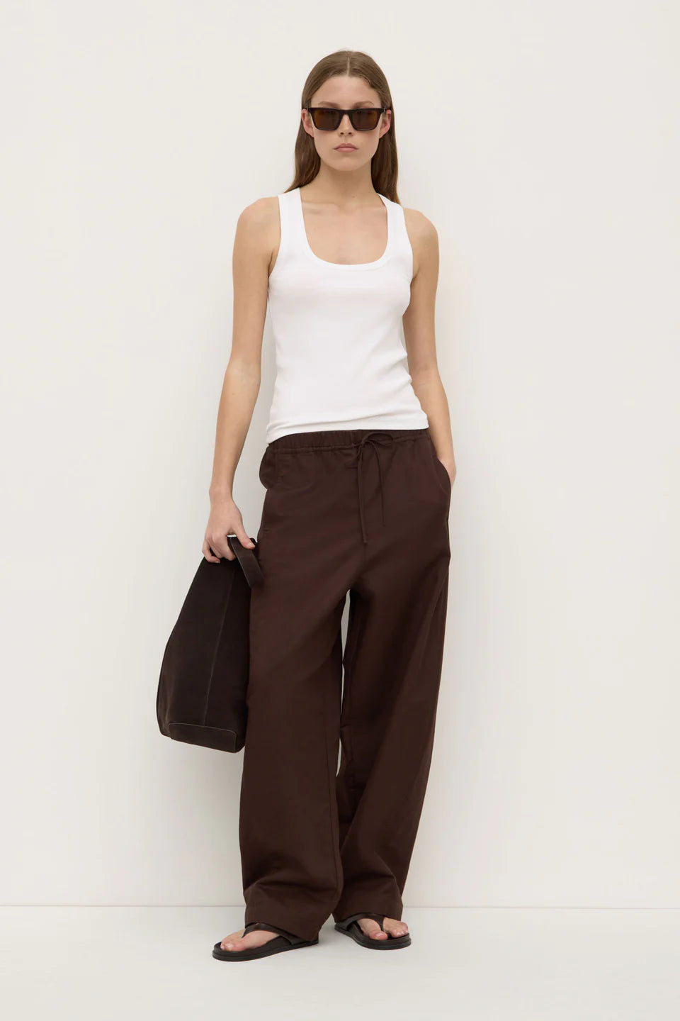 LOXLEY COTTON BLEND PANT | GANACHE