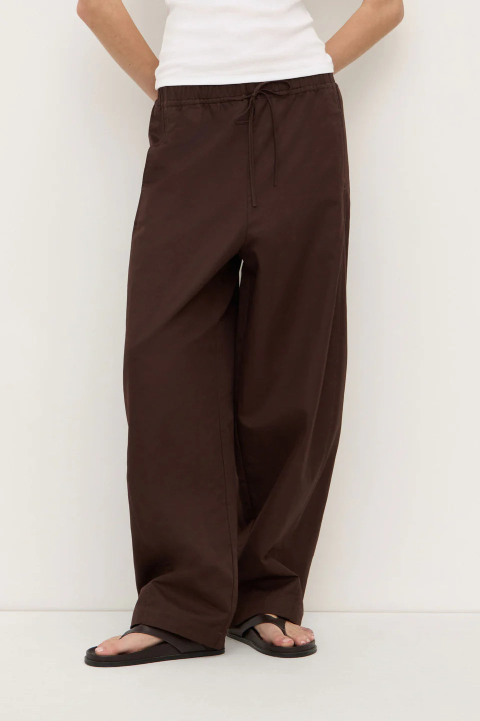 LOXLEY COTTON BLEND PANT | GANACHE