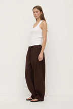 LOXLEY COTTON BLEND PANT | GANACHE