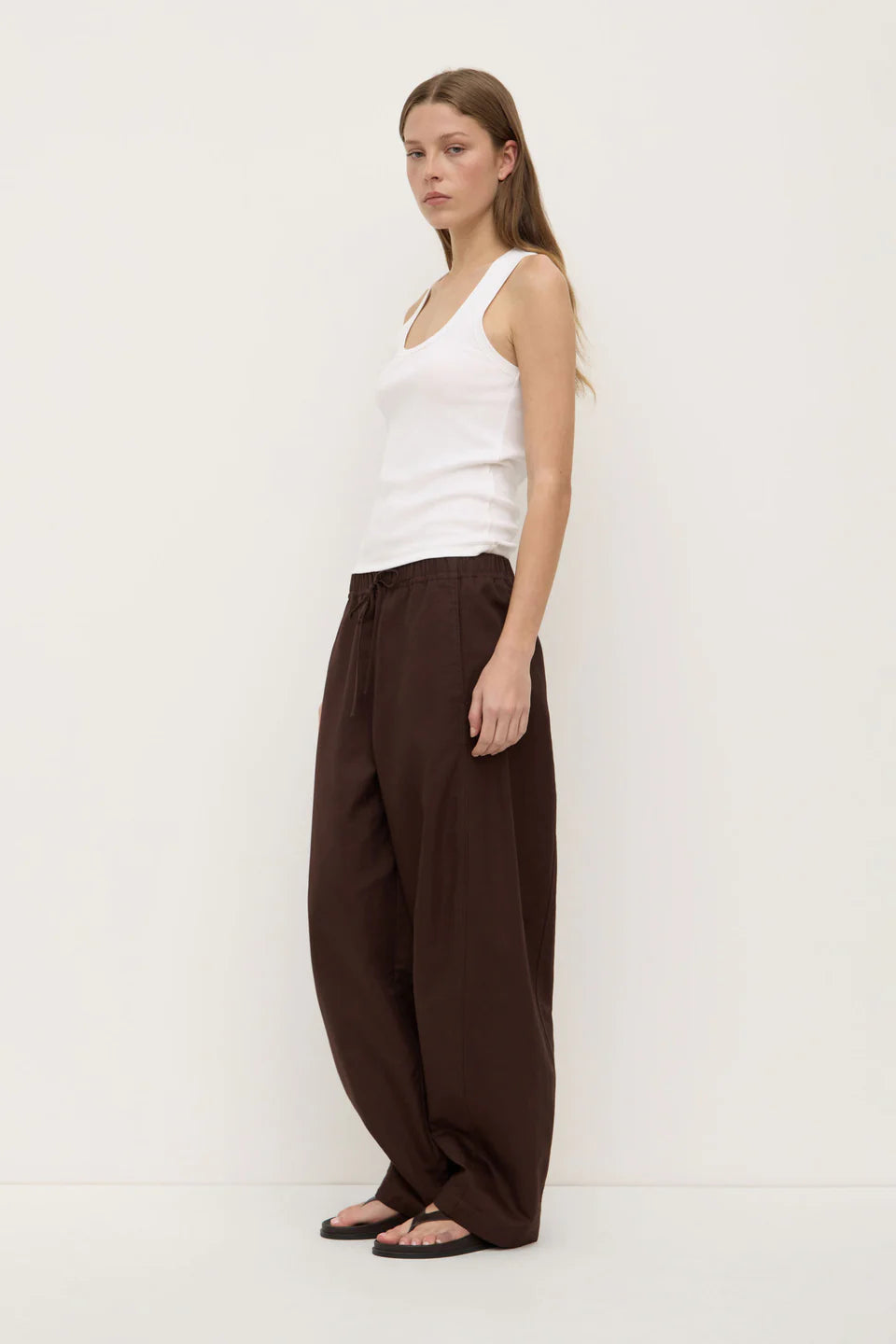 LOXLEY COTTON BLEND PANT | GANACHE