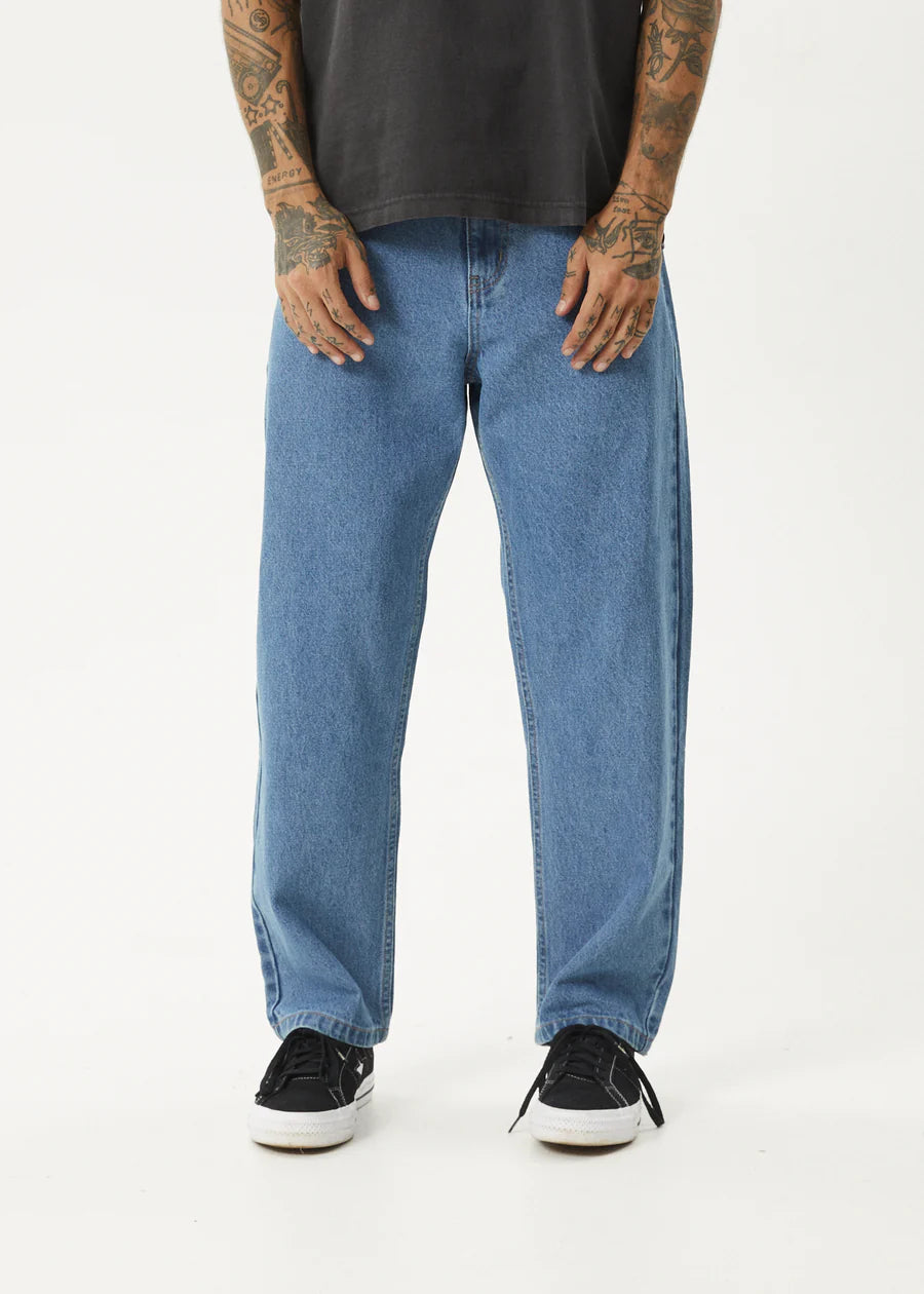 NINETY TWOS HEMP DENIM RELAXED JEANS | WORN BLUE