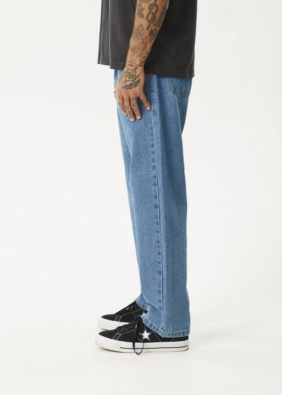 NINETY TWOS HEMP DENIM RELAXED JEANS | WORN BLUE